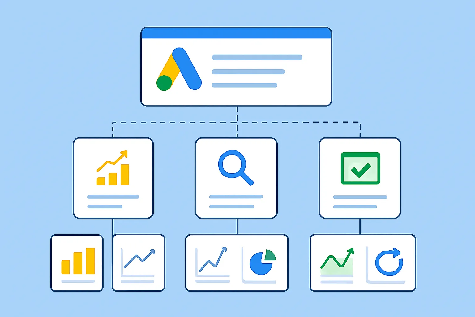 Estructura de campaña de Google Ads para servicios locales con seguimiento de conversiones