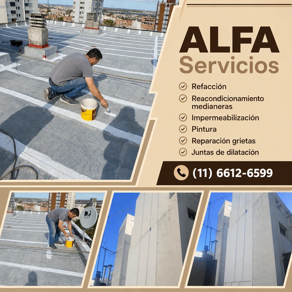 Trabajo de refacción e impermeabilización de ALFA Servicios