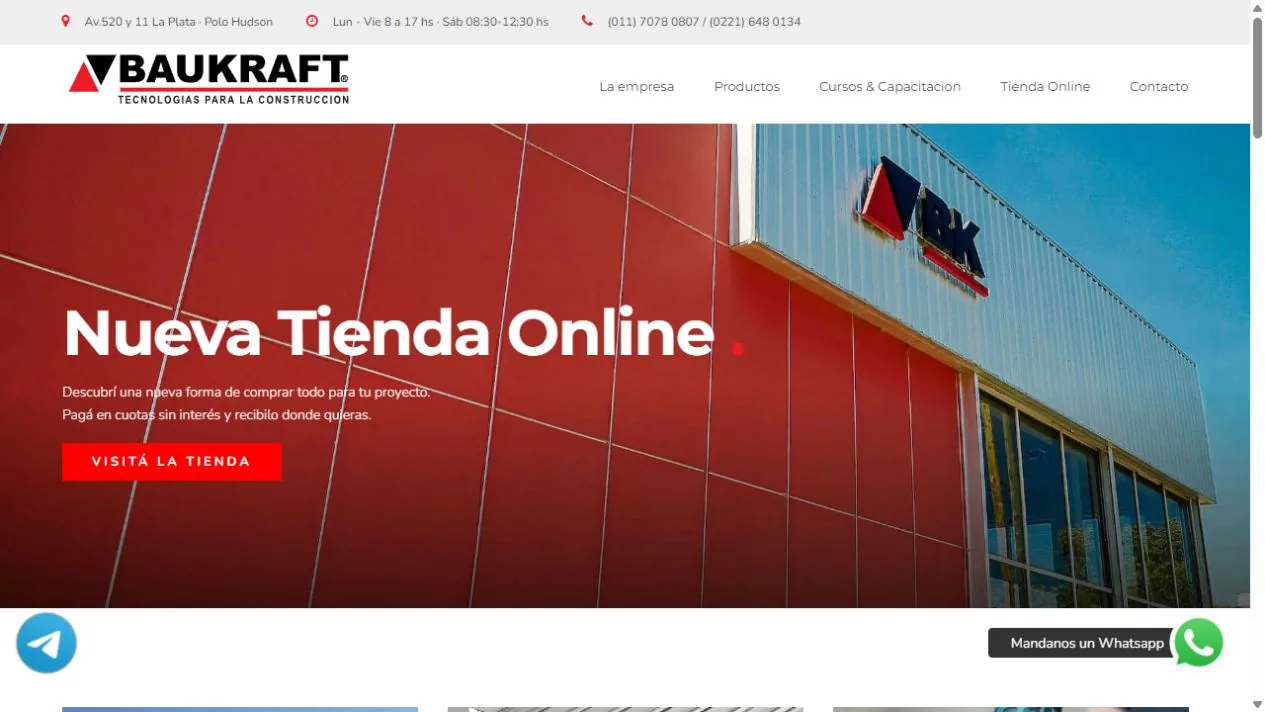 Sitio de Baukraft · Materiales y tecnologías para la construcción