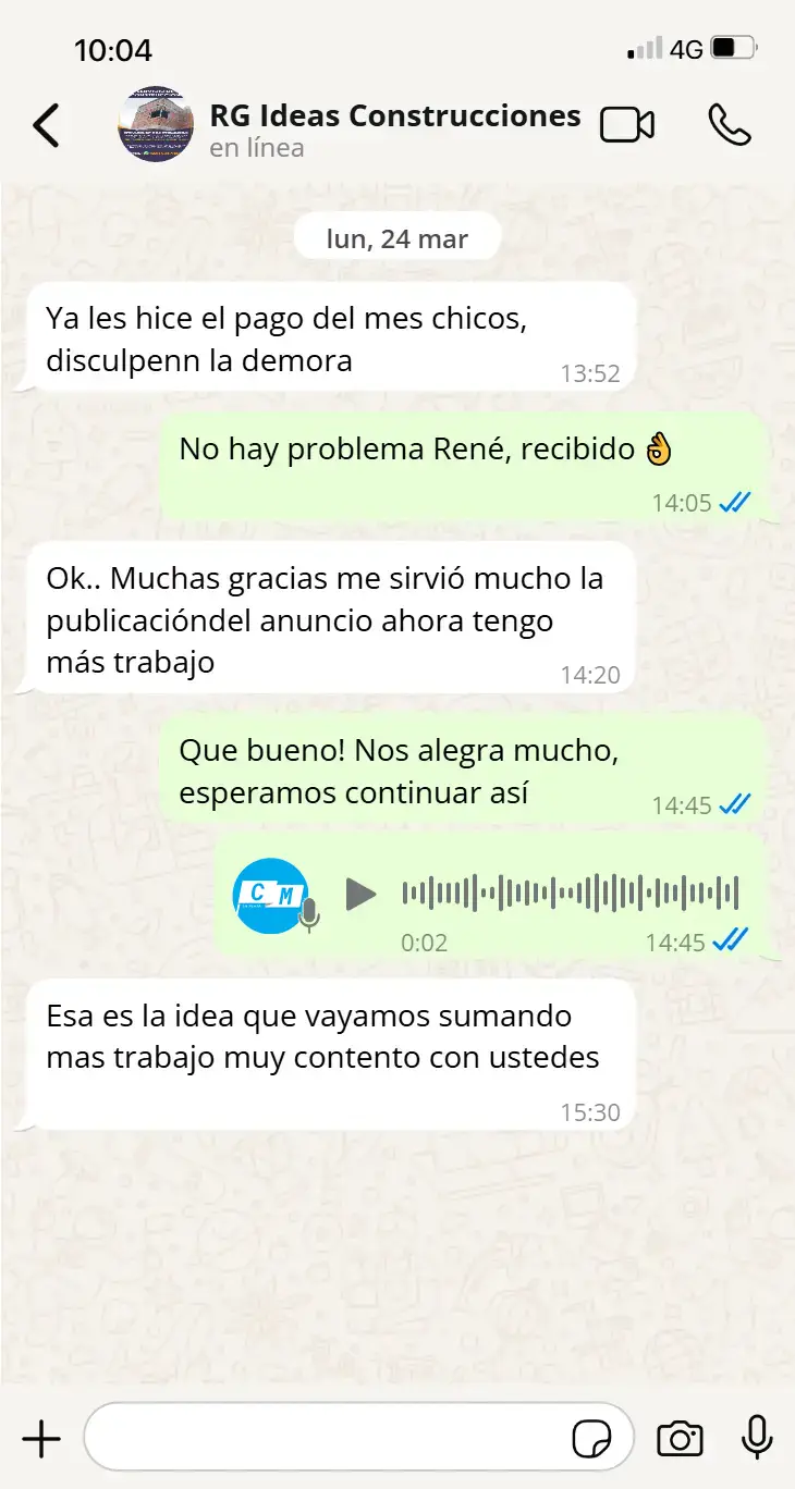 Testimonio WhatsApp 2